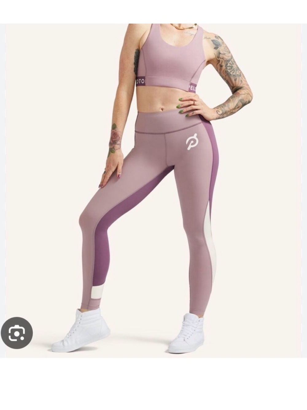 Small Peloton Women's High-Rise Colorblock Leggings - Mauve Pink